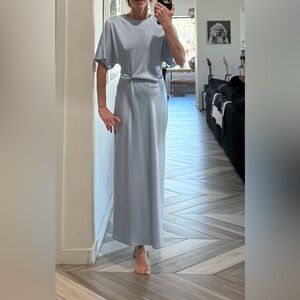 Light Blue Satin Zara Maxi Dress New w Tags